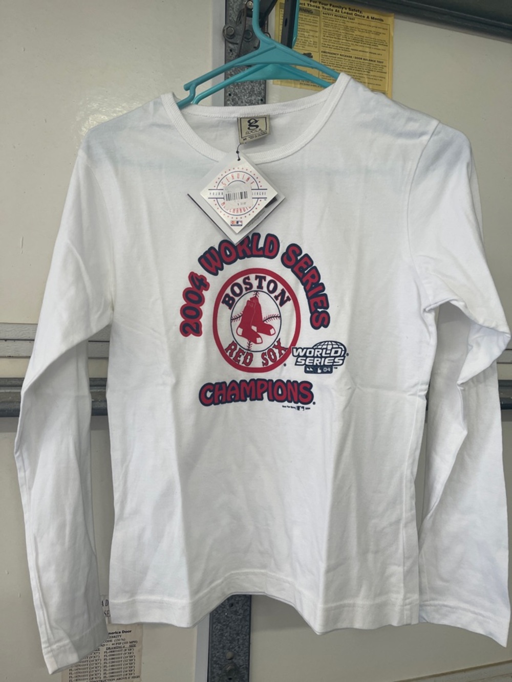 Boston Red Sox 2004 World Series Champions White Long Sleeve women Tee